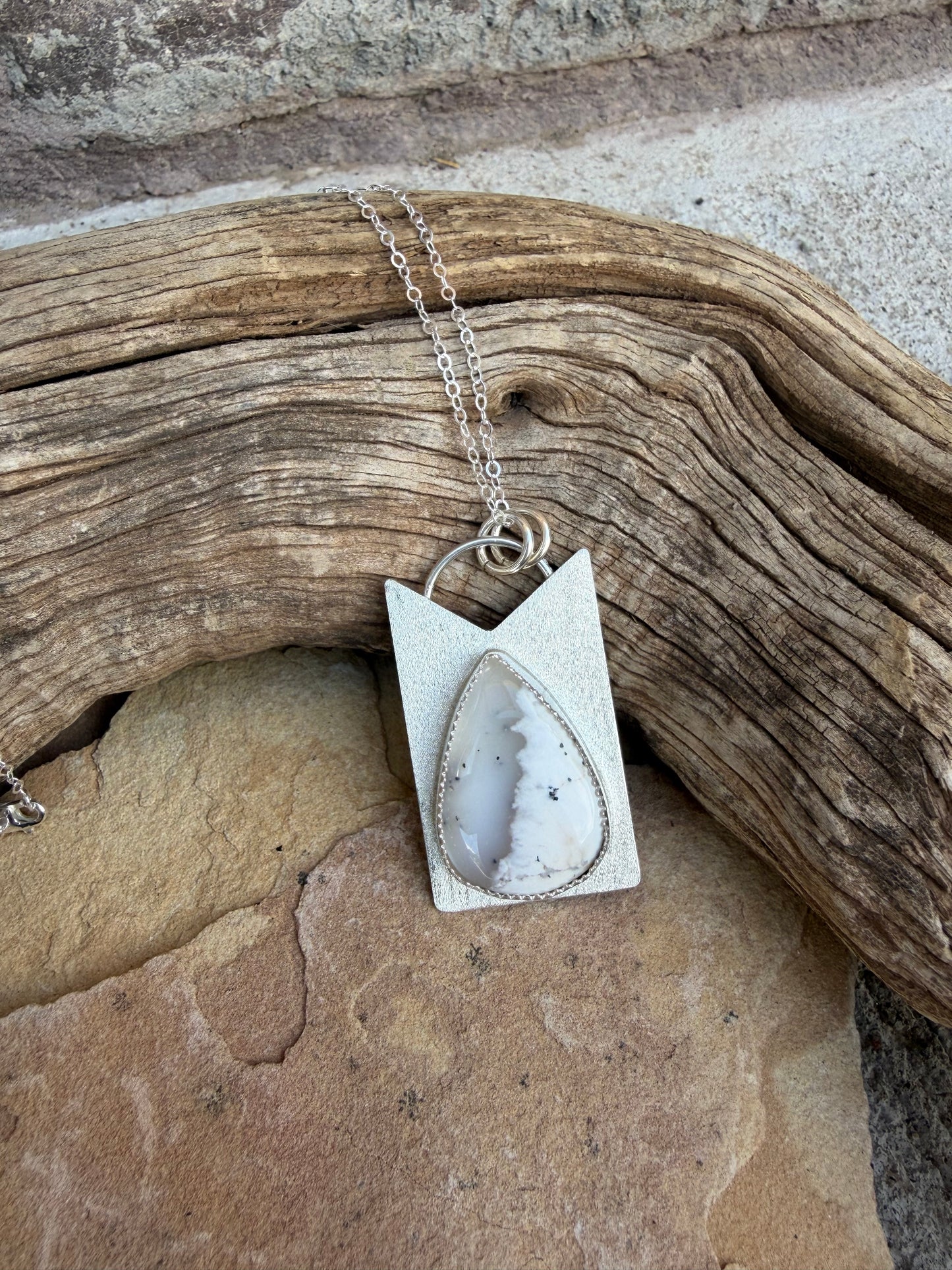 Teardrop Dendritic Agate Pendant