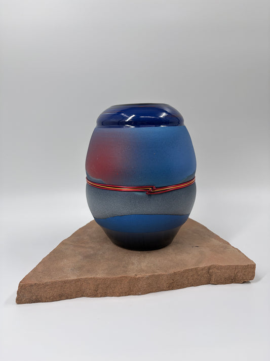 Southwest Abstract Vase in Blue