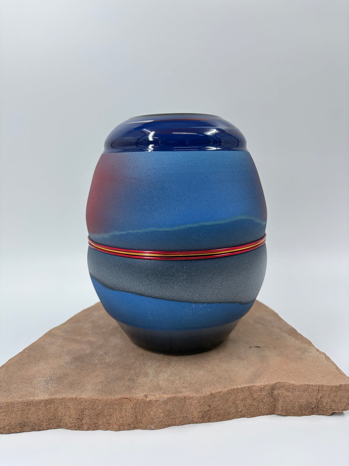 Southwest Abstract Vase in Blue
