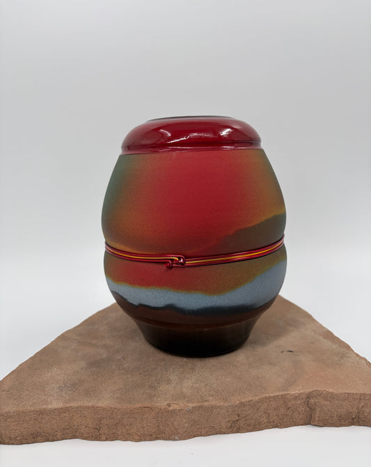 Southwest Abstract Vase in Red