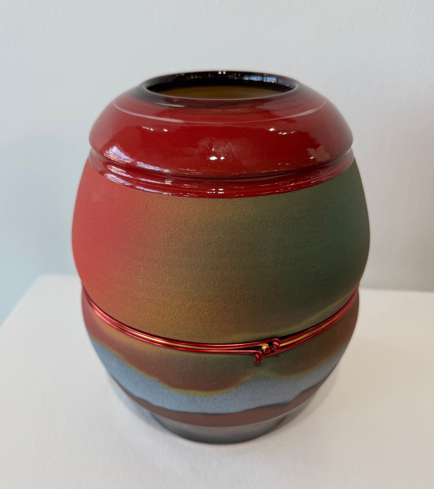 Abstract Southwest Vase Earth Tones & Red