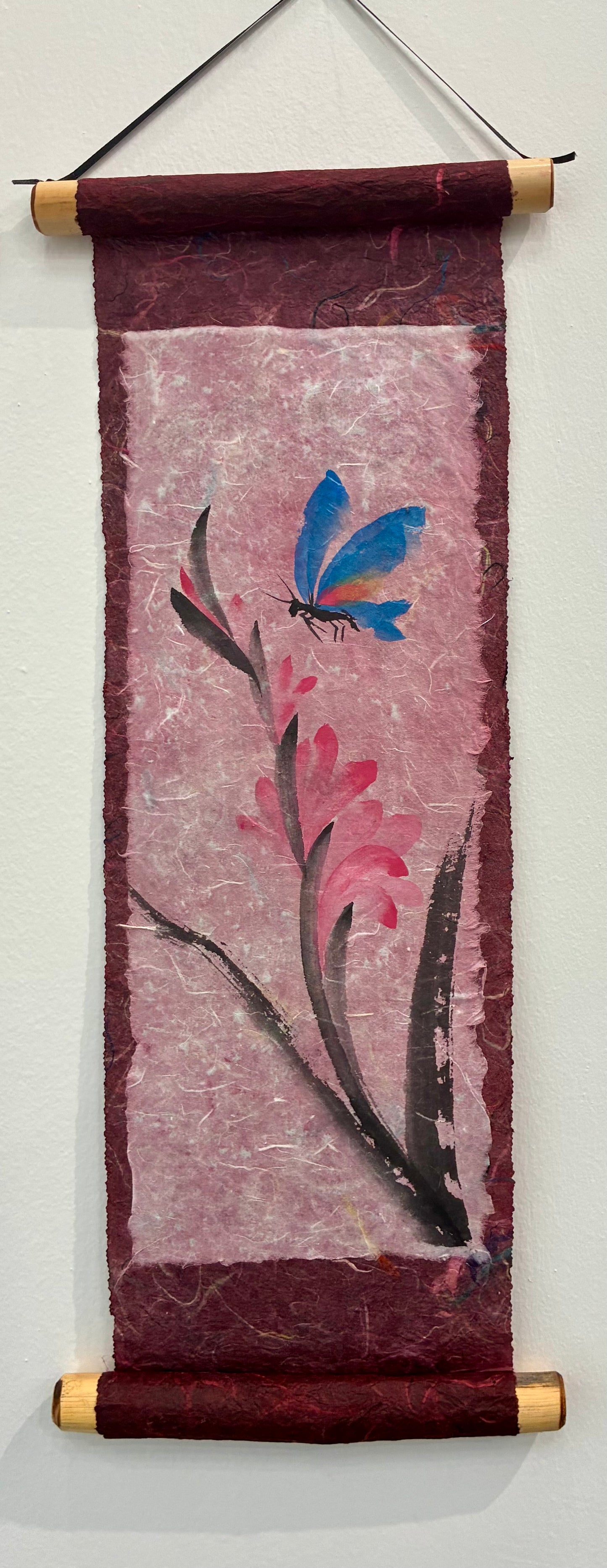 Gladiola and Butterfly Scroll