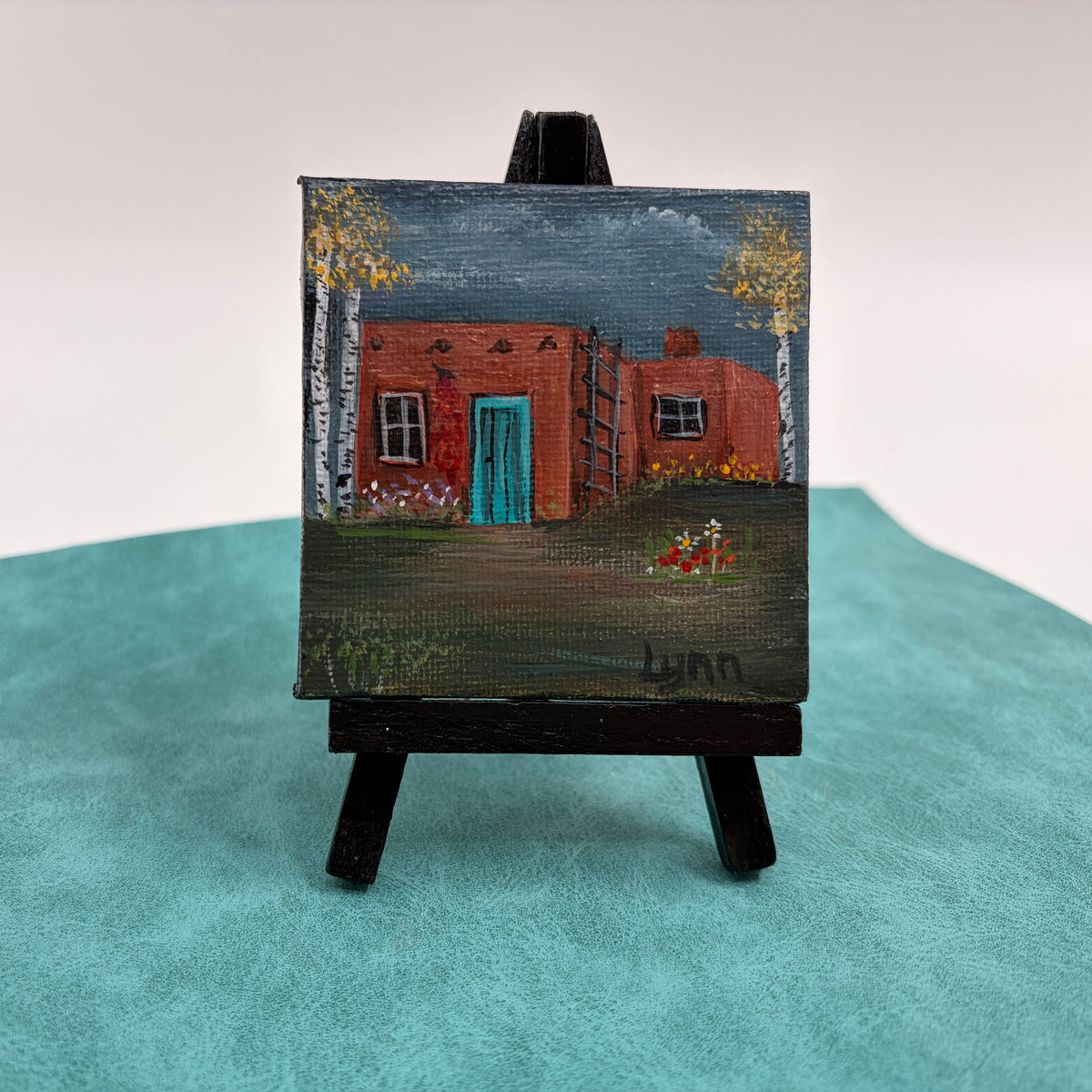 New Mexico Scene with Mini Easel - Square