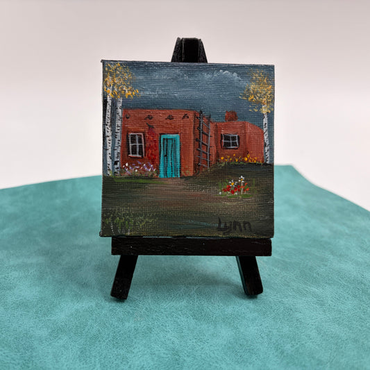 New Mexico Scene with Mini Easel - Square