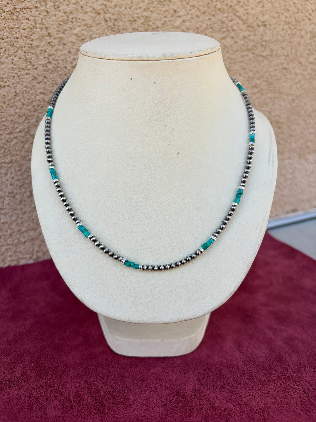 Delicate Turquoise and Navajo Pearl Necklace