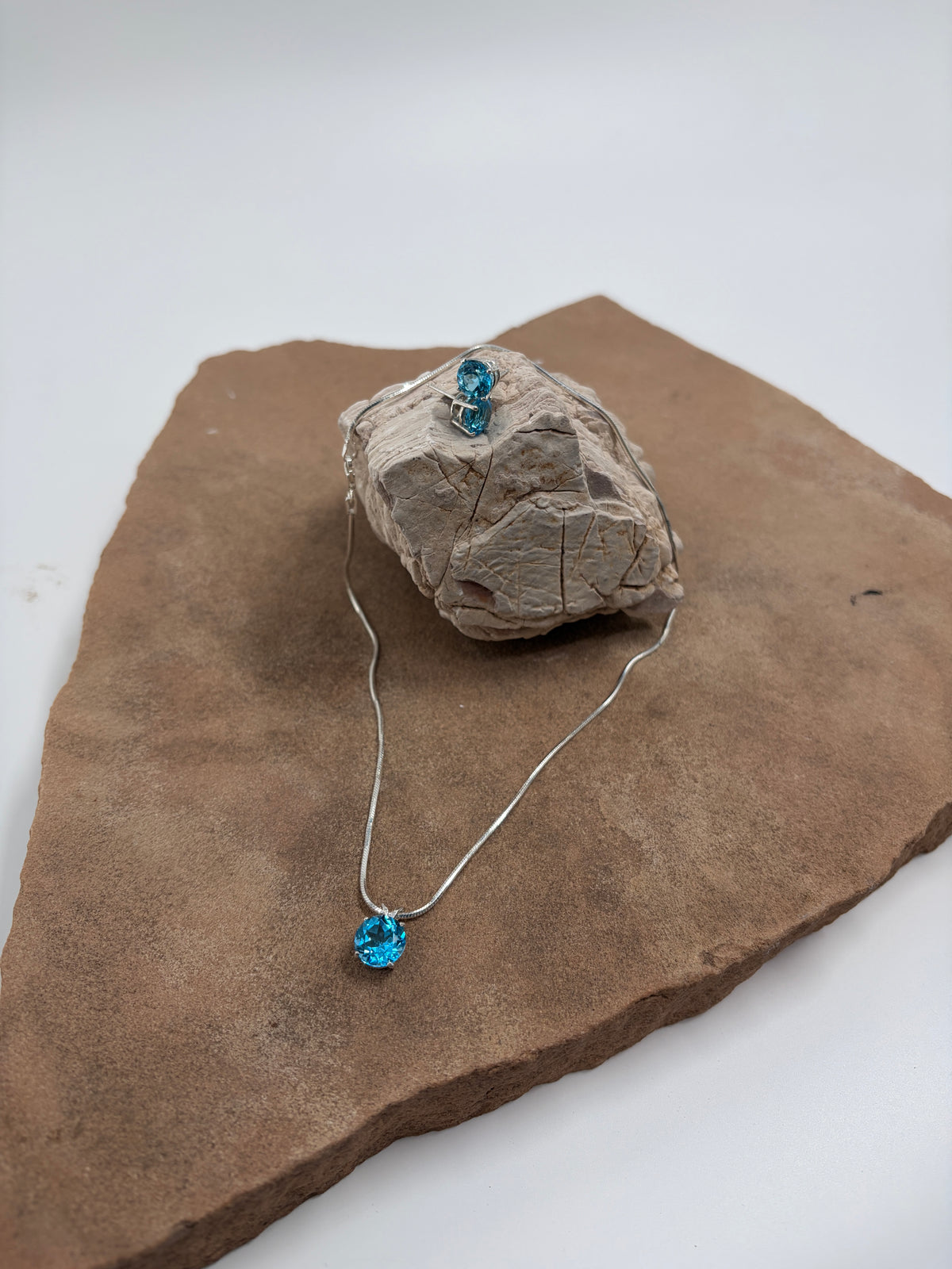 Swiss Blue Topaz Studs