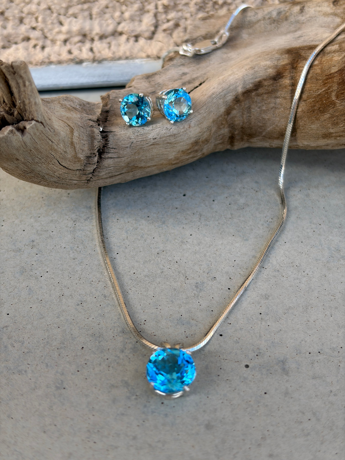 Swiss Blue Topaz Studs