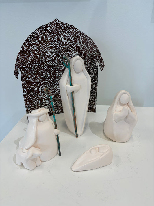4 pc Nativity Set with Copper Screen