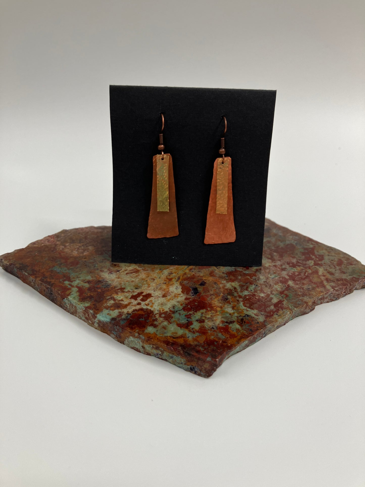 Brass and Copper Hammered Earring