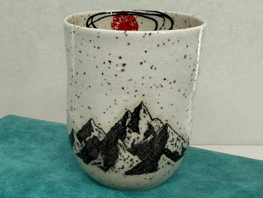 Mountain with Red Moon Mug