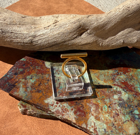 Horizontal Mini Tube Ring (Gold Vermeil)
