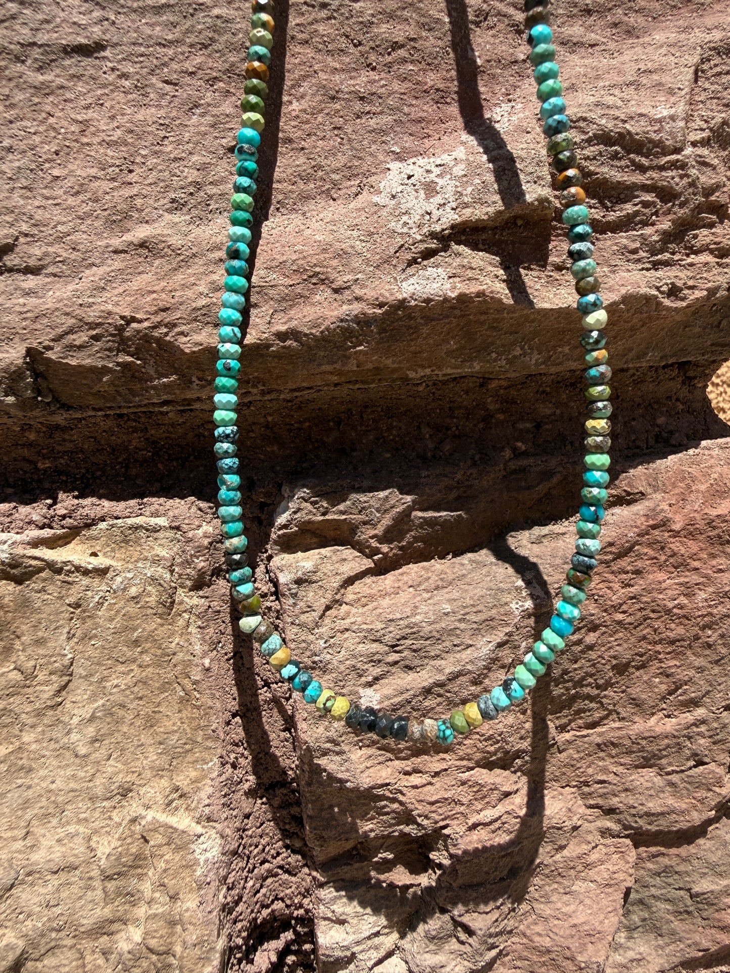 Faceted Turquoise and Sterling Silver Necklace