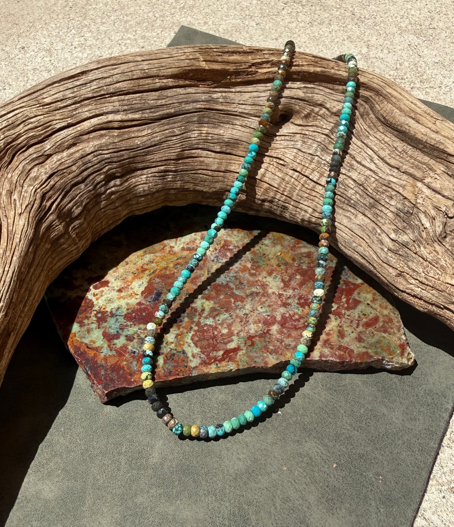 Faceted Turquoise and Sterling Silver Necklace