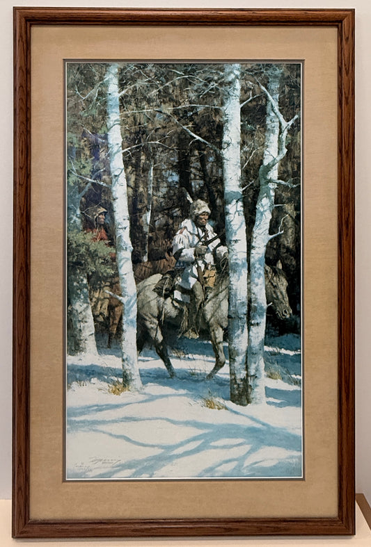 Untitled (BIrch and Horses) by Howard Terpning