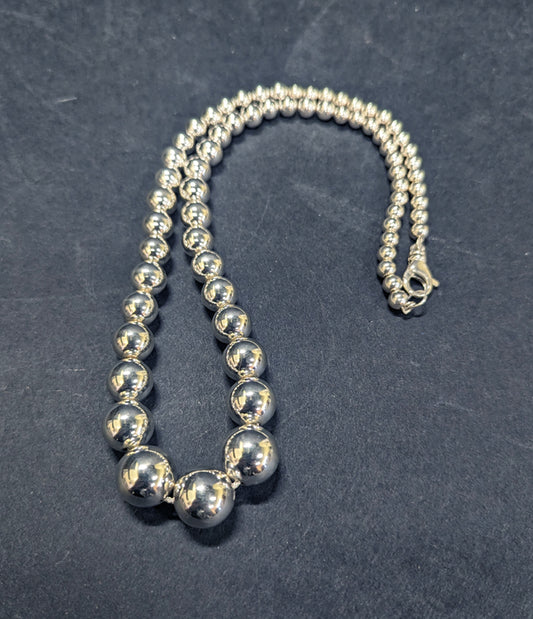 Sterling silver graduated beads 4288