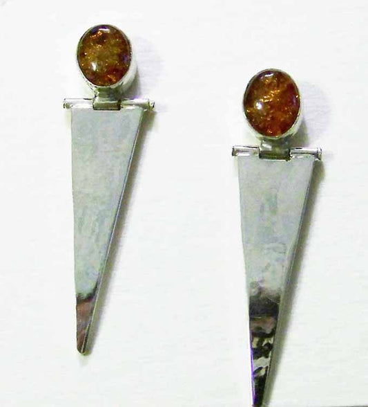 Amber Bezel Mount Earrings 96