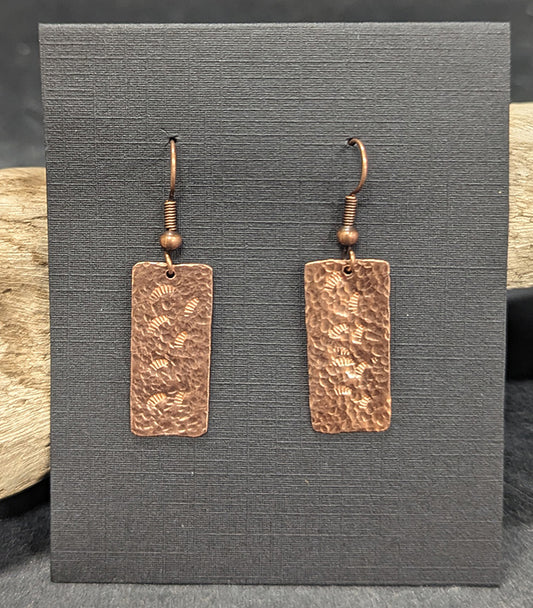 Copper Hammered Earrings 533