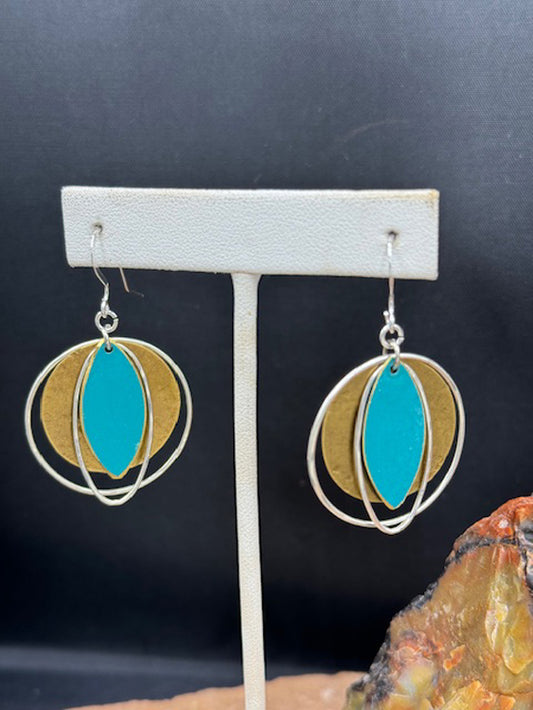 Brass Patinaed Earrings 4358