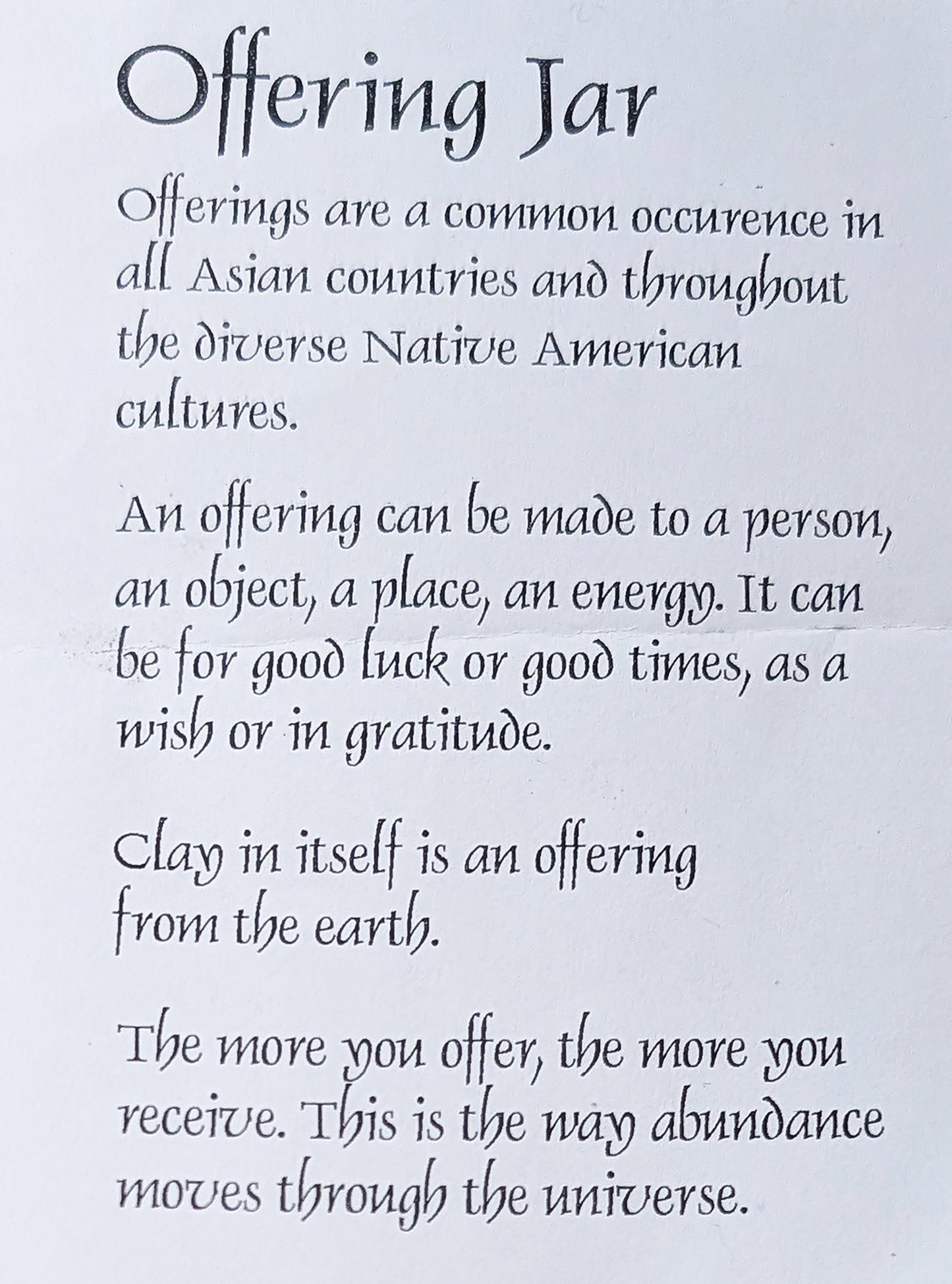 Offering Vessel