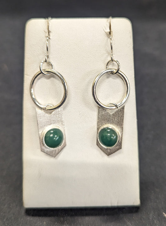 Green Agate Arrow Earrings 444