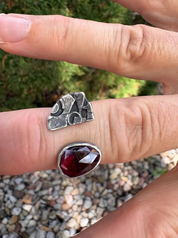 Open Garnet Ring