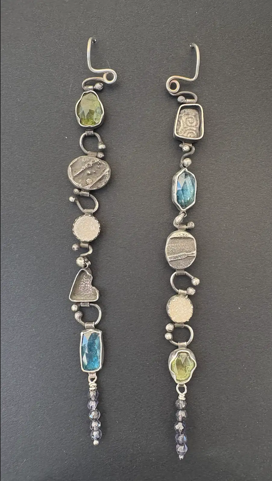 Shoulder Duster - Kyanite and Tourmaline