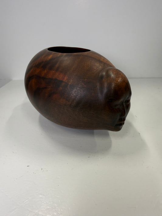 Bowl with Carved Faces