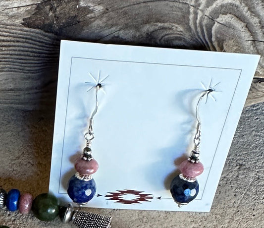 Faceted Lapis Earrings 1436