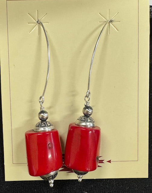 Red Coral Earrings 1460 - 0 x 0 x 0