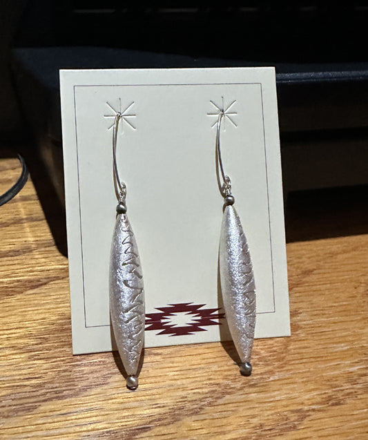 Long Sterling Bicone Earrings 1405