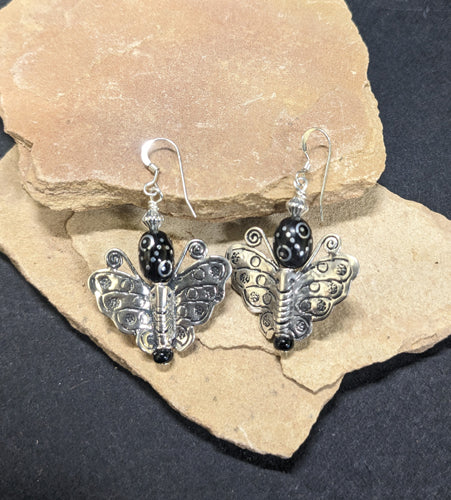 Bali Silver Butterflies Earrings 11071