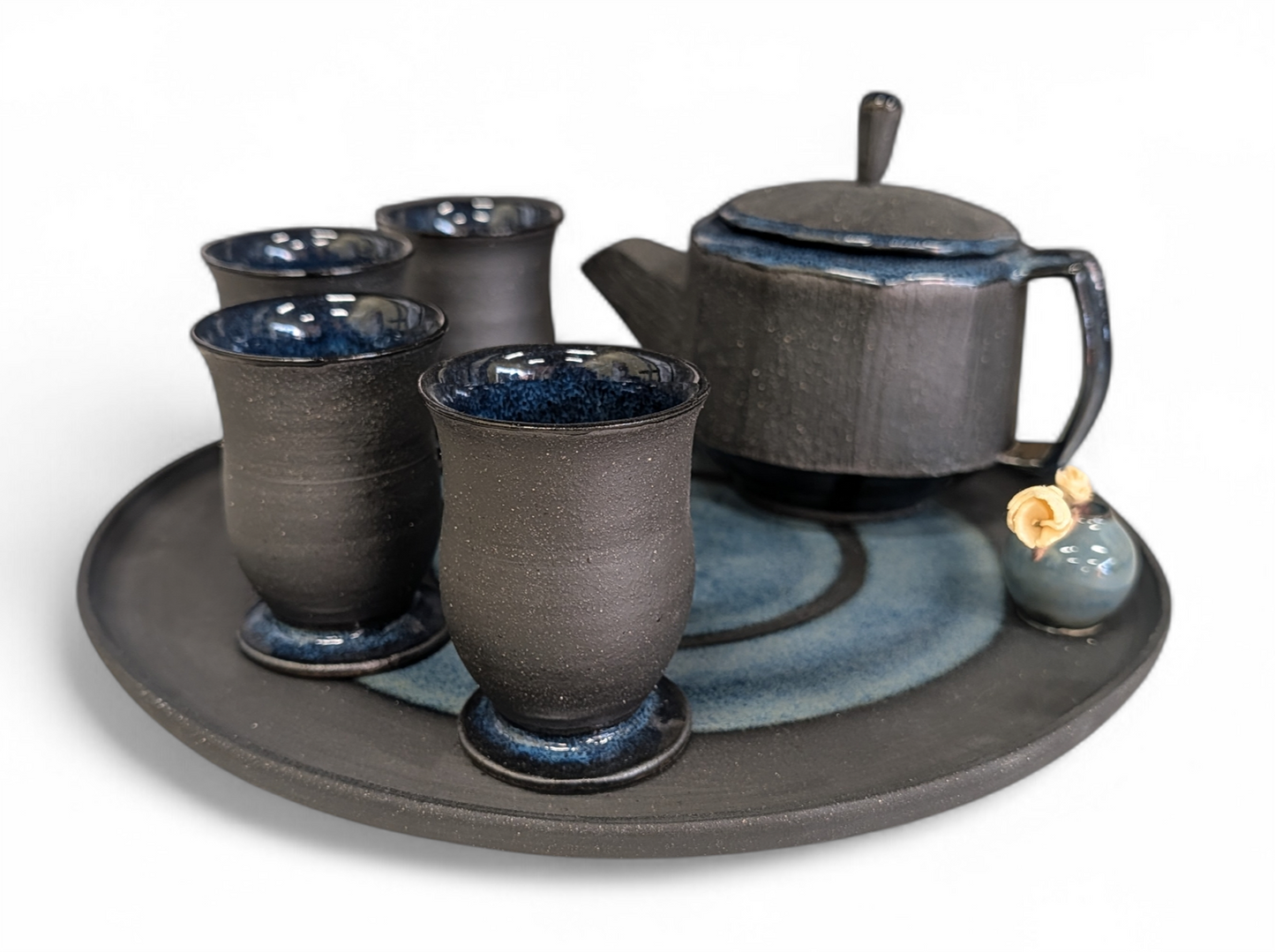 178 Blue/Black Tea Set