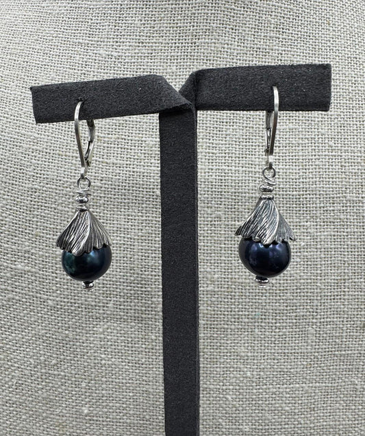 5177 Peacock Pearl Drop Earrings
