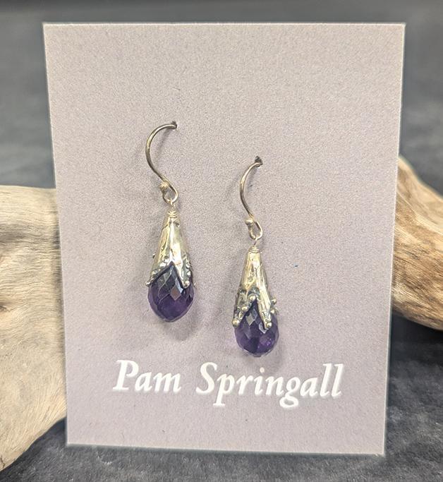 371 Sterling & Amethyst Drop Earrings