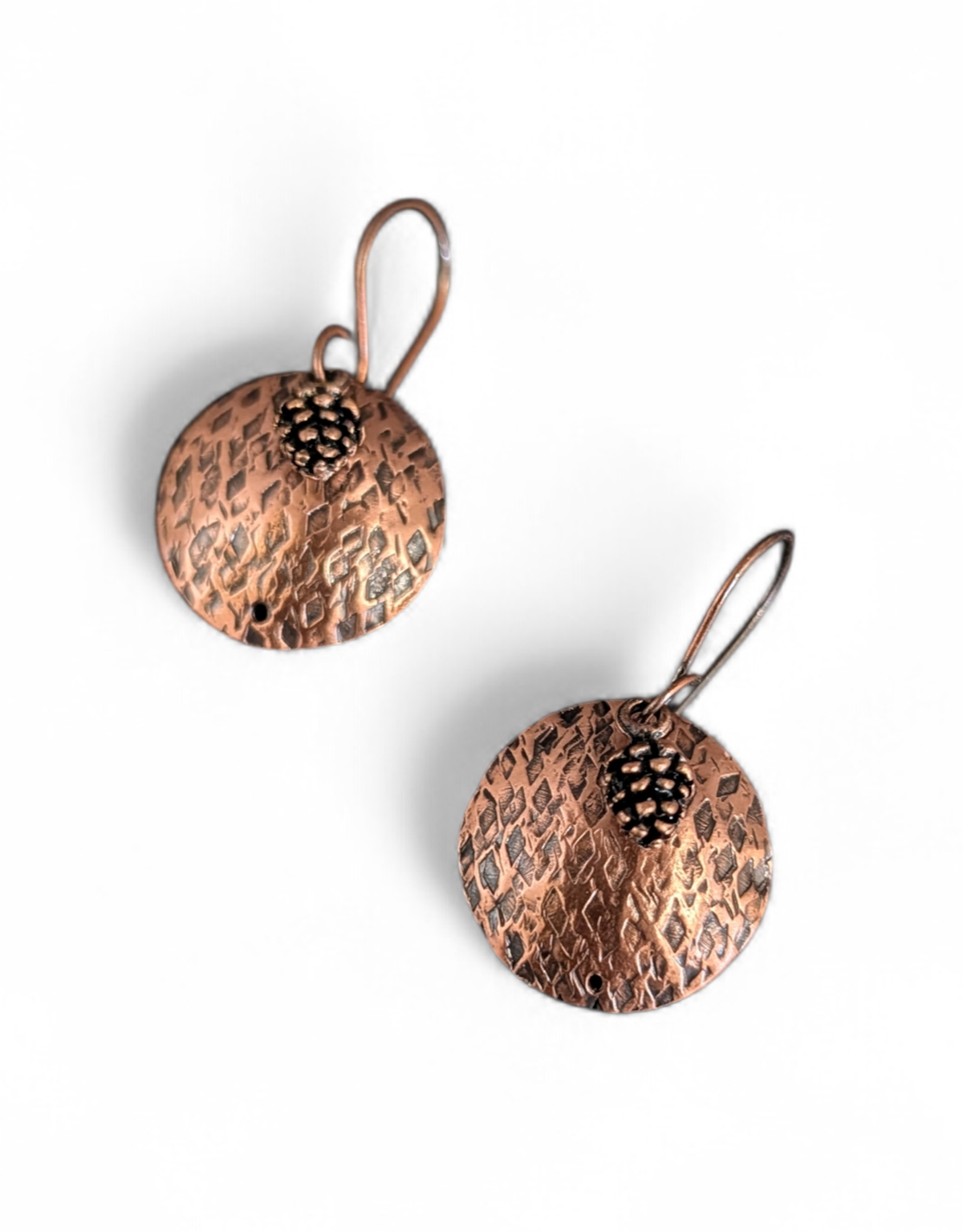 417 Round Copper Earrings