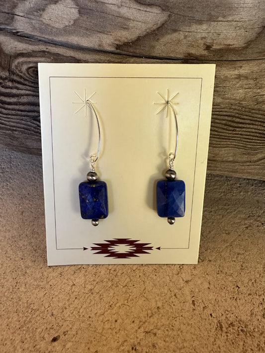 Faceted Lapis Earrings 1422