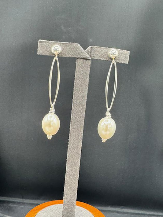 5163 Pearl & Sterling Silver Earrings