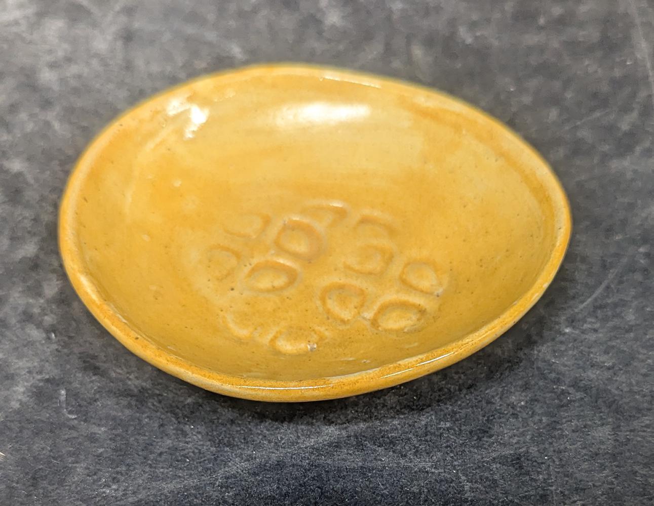 159 Orange oval Textured Dish