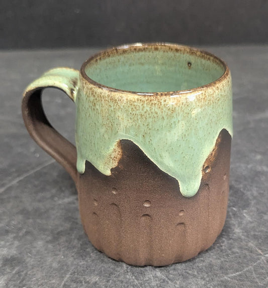 159 Green w Chocolate Clay Mug