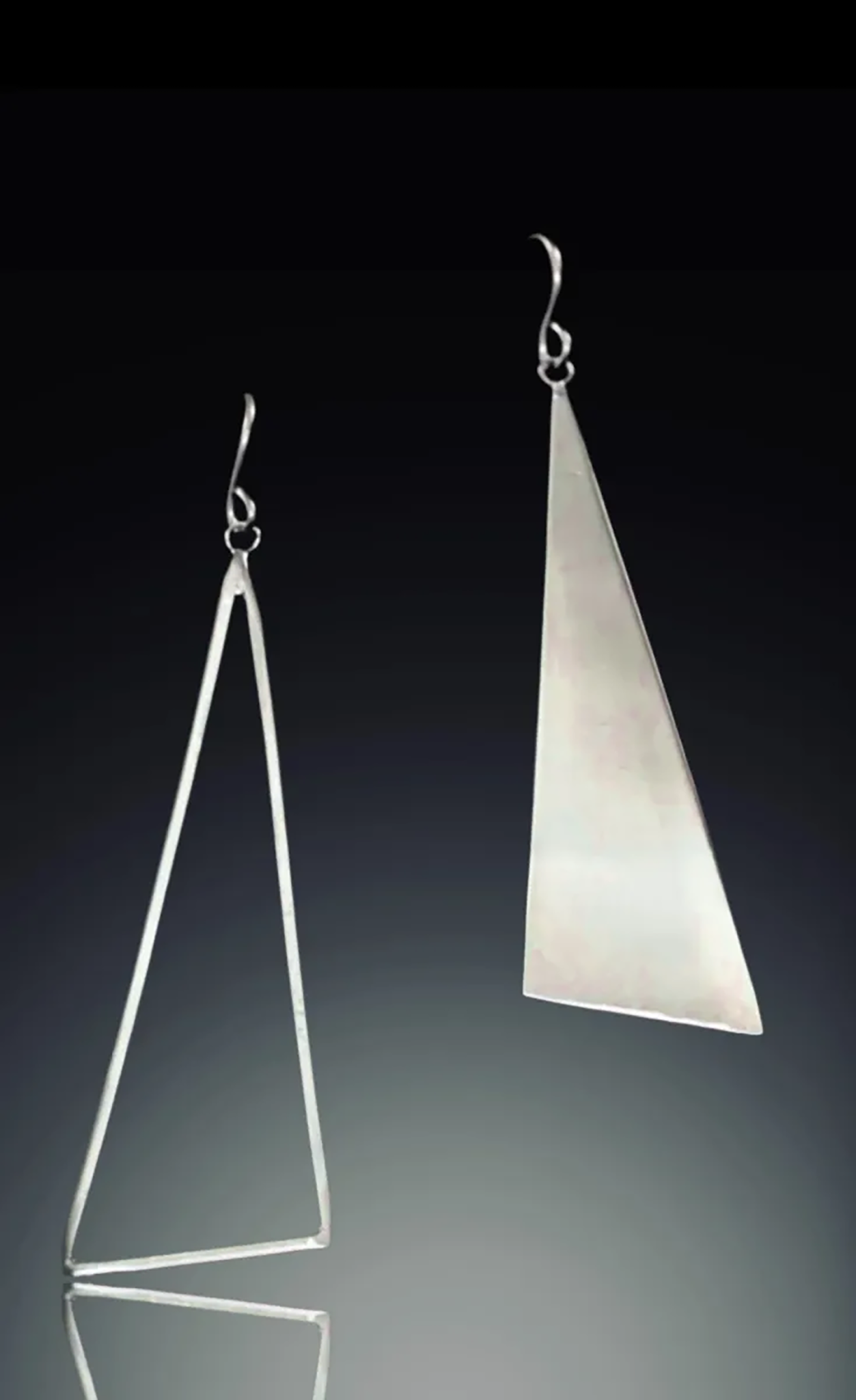 71 Asymmetrical Triangular Sterling Silver Earrings