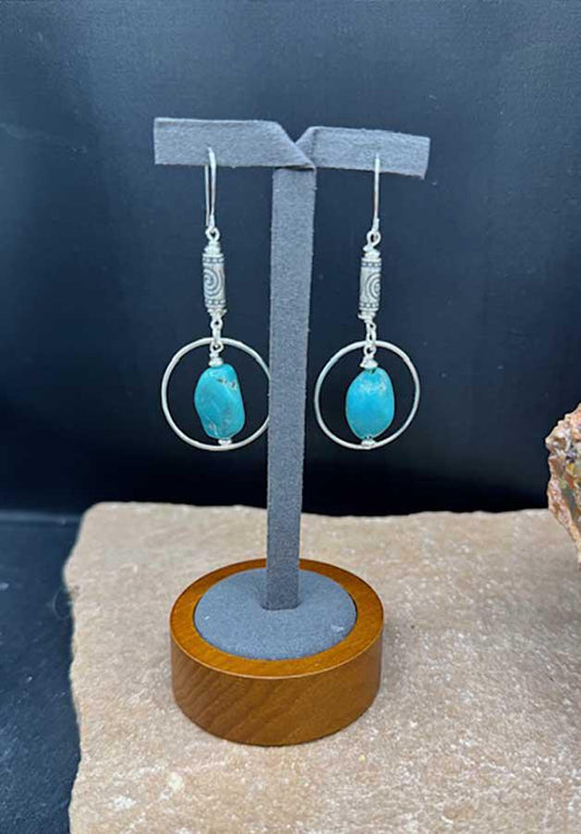 5114 Sterling Silver Turquoise Earrings
