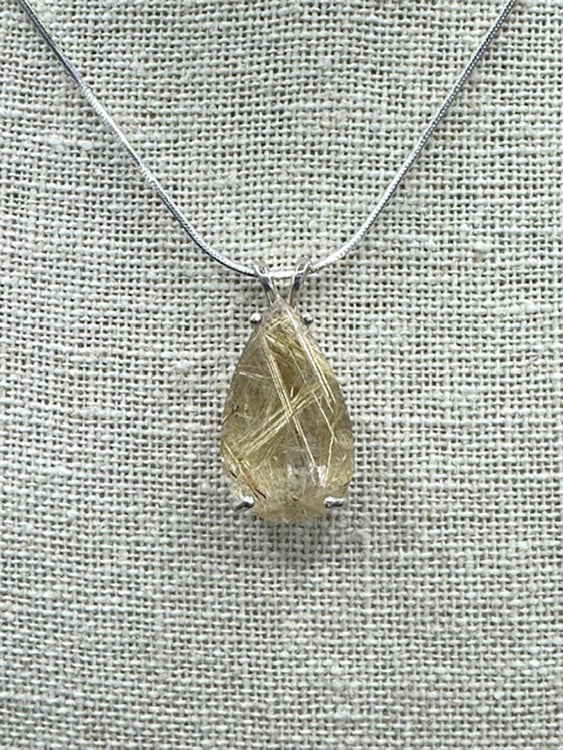 Teardrop Rutilated Quartz Pendant 4450