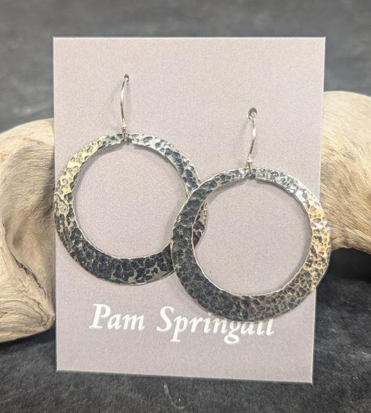 381 Lg Sterling Open Round Earrings