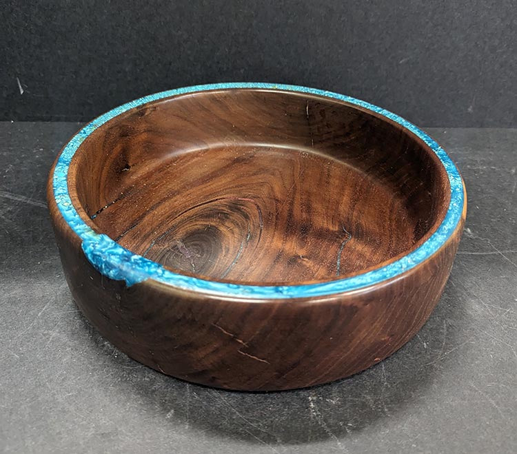 Walnut/Turquoise inlay 8 - 11 x 3.25 x 0