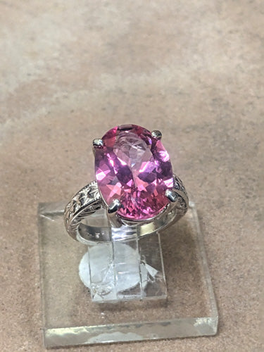 Pink Topaz Ring 684