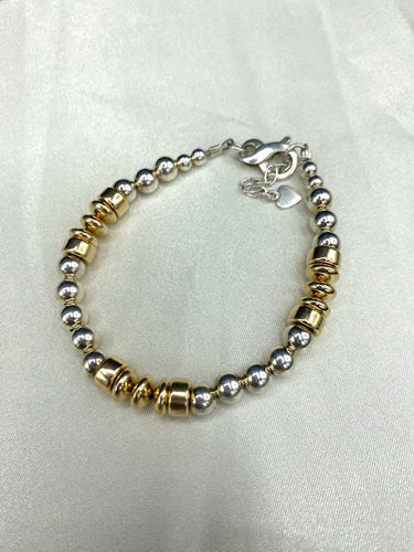 Beaded Bracelet Sterling Silver/14kt Gold Filled 4258