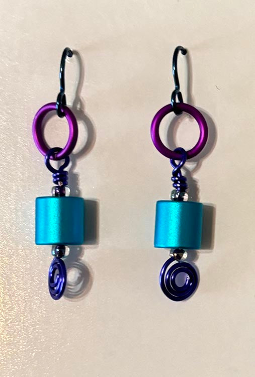 Turquoise Cylinder Earrings 140