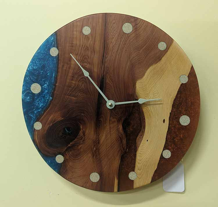 Red Cedar & Bronze Clock 18