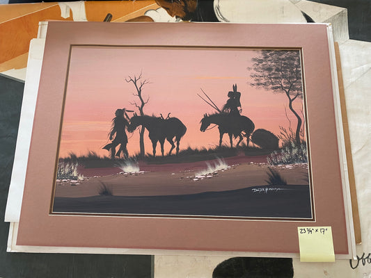 Untitled-Native silhouettes with horses Item _111