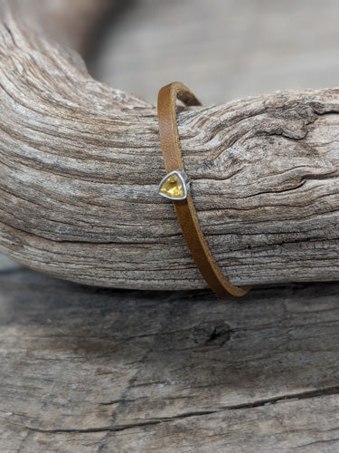 Citrine braided leather bracele 344